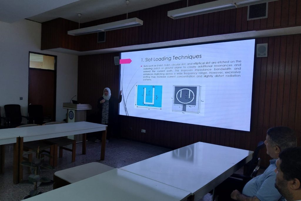 قسم الهندسة الكهربائية في جامعة بغداد يقيم ورشة حول تحسين عرض الحزمة للهوائيات